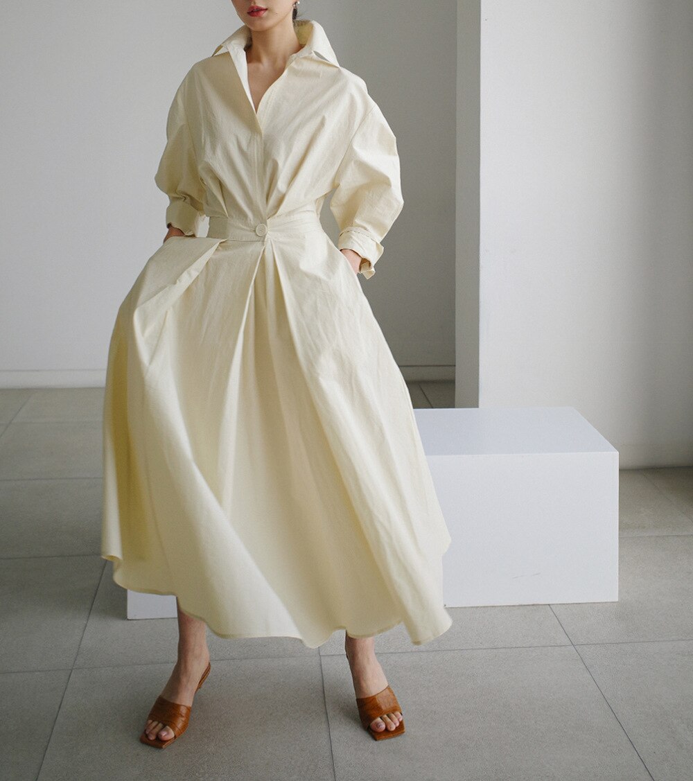 Adeline Retro Flare Maxi Shirtdress - 2 Colors