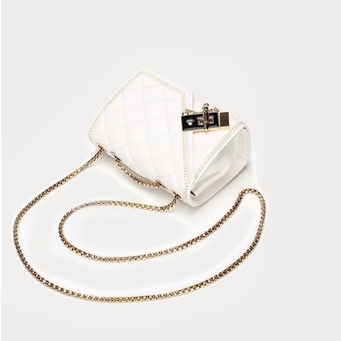 Aemma Lock & Quilted Faux Leather Mini Flap Bag - 2 Colors