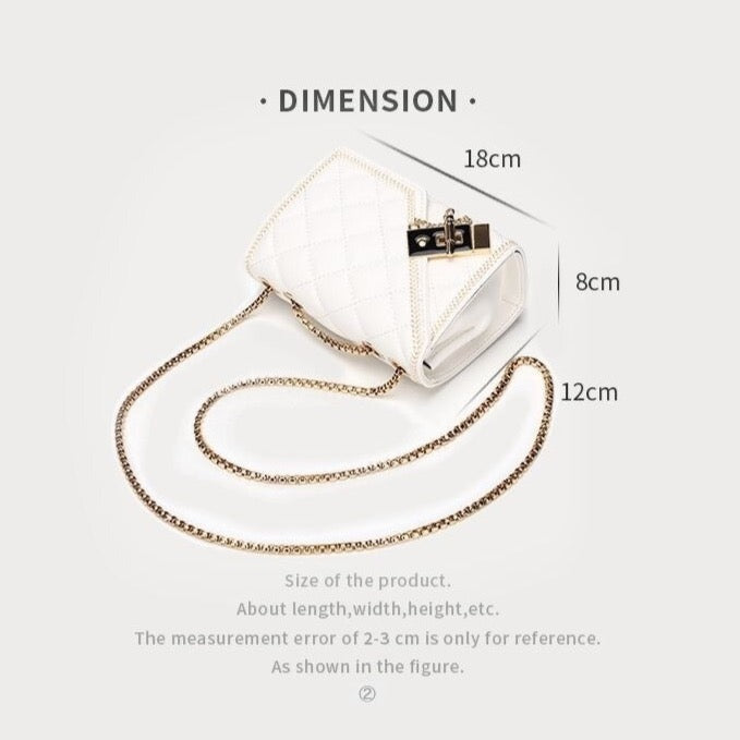 Aemma Lock & Quilted Faux Leather Mini Flap Bag - 2 Colors