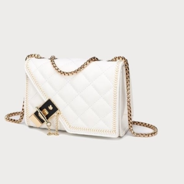 Aemma Lock & Quilted Faux Leather Mini Flap Bag - 2 Colors