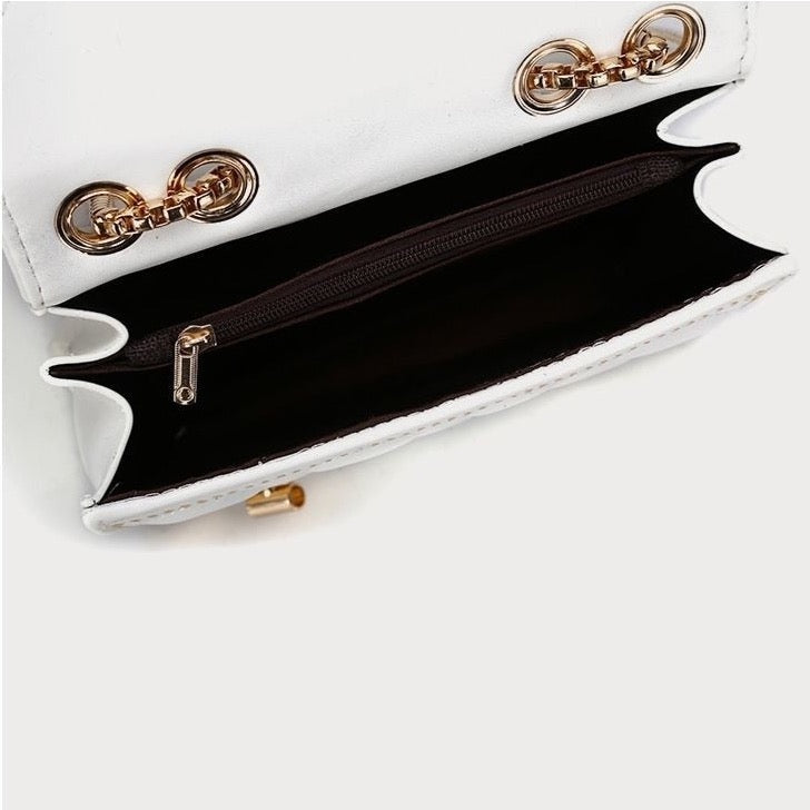 Aemma Lock & Quilted Faux Leather Mini Flap Bag - 2 Colors