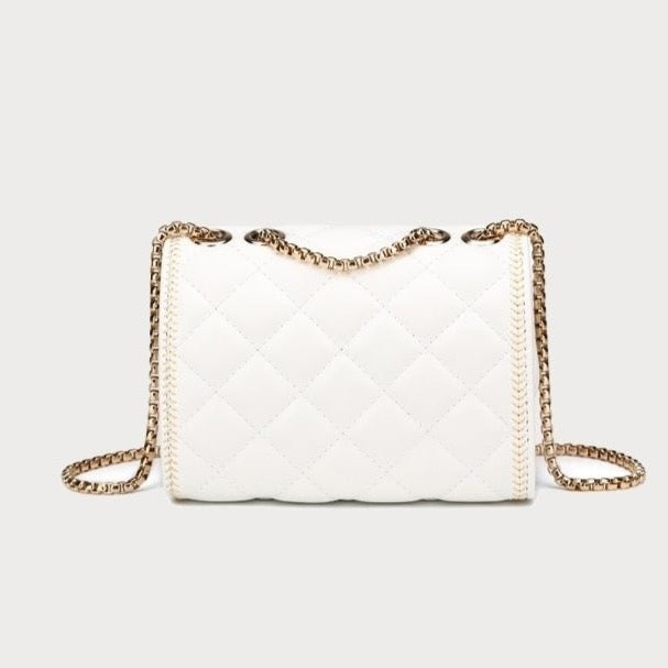 Aemma Lock & Quilted Faux Leather Mini Flap Bag - 2 Colors