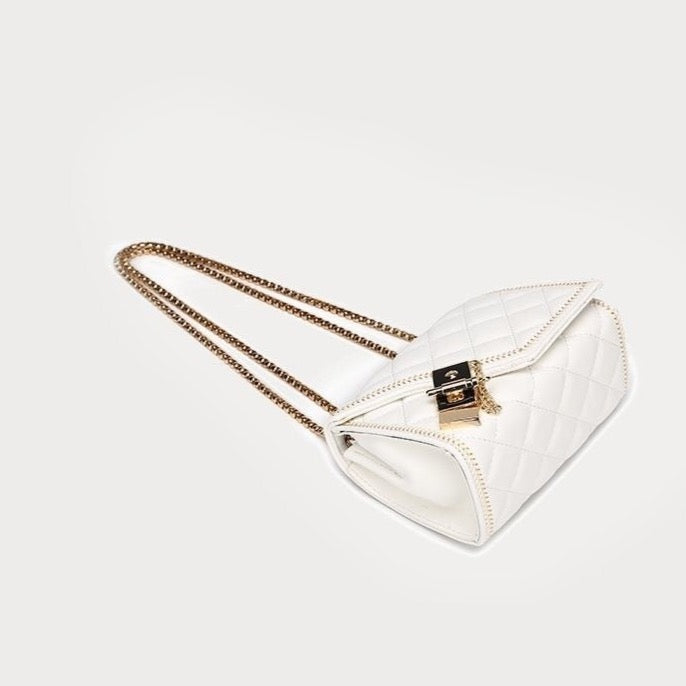 Aemma Lock & Quilted Faux Leather Mini Flap Bag - 2 Colors