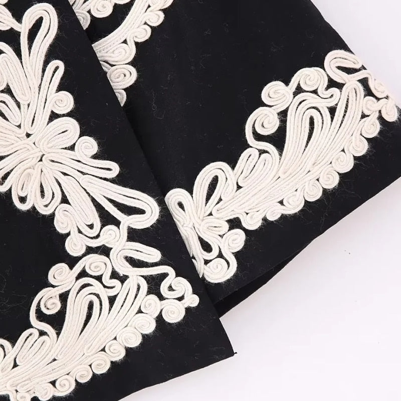 Alexia Embroidery Wrap Mini Skirt