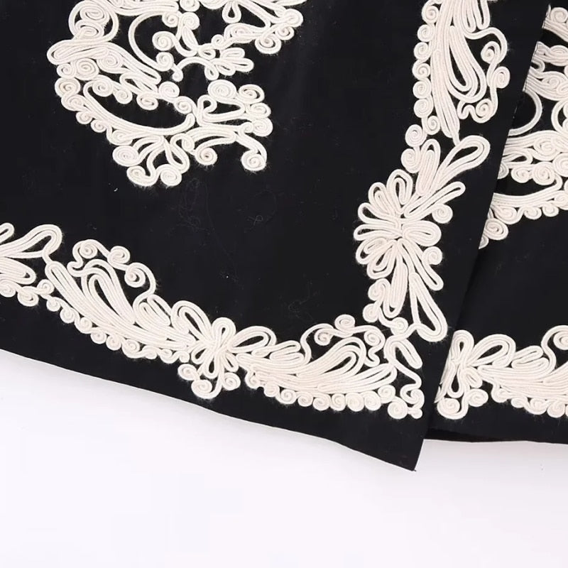 Alexia Embroidery Wrap Mini Skirt
