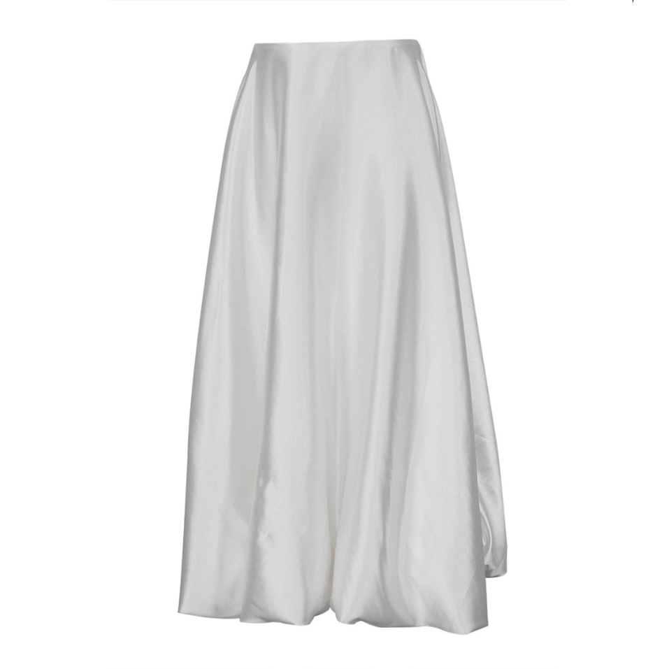 Alexine Valance Hem Flare Satin Skirts - 3 Colors