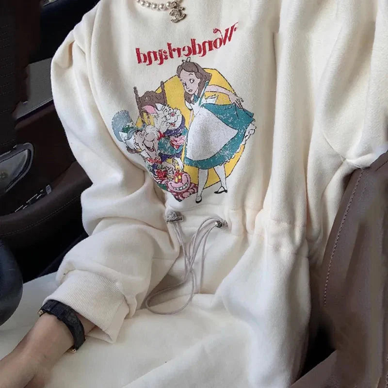 Alice Graphic Puff Sleeve Maxi Sweatshirt Dress