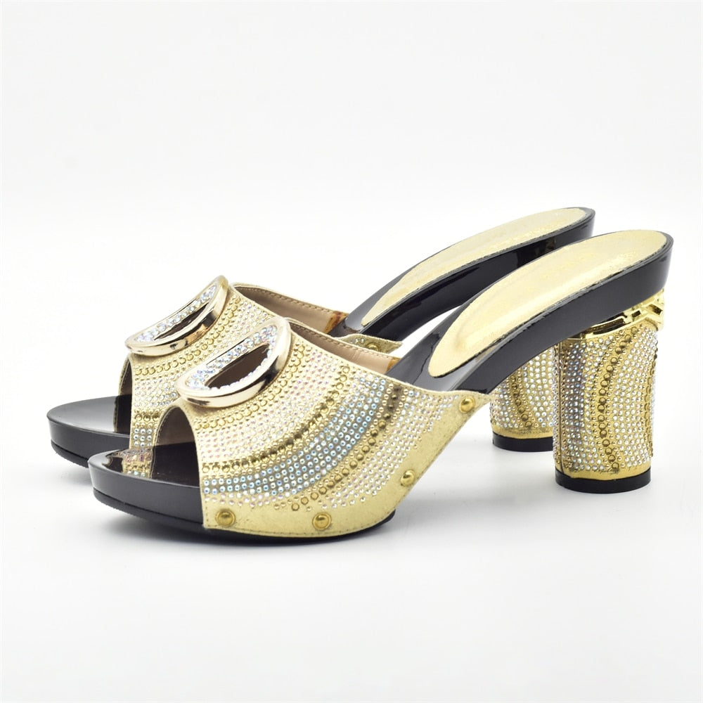 Amelie Crystal Sequin Mule Sandal Slippers