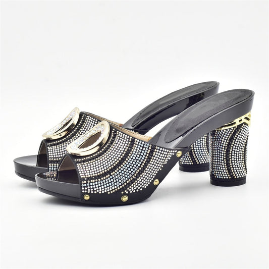 Amelie Crystal Sequin Mule Sandal Slippers