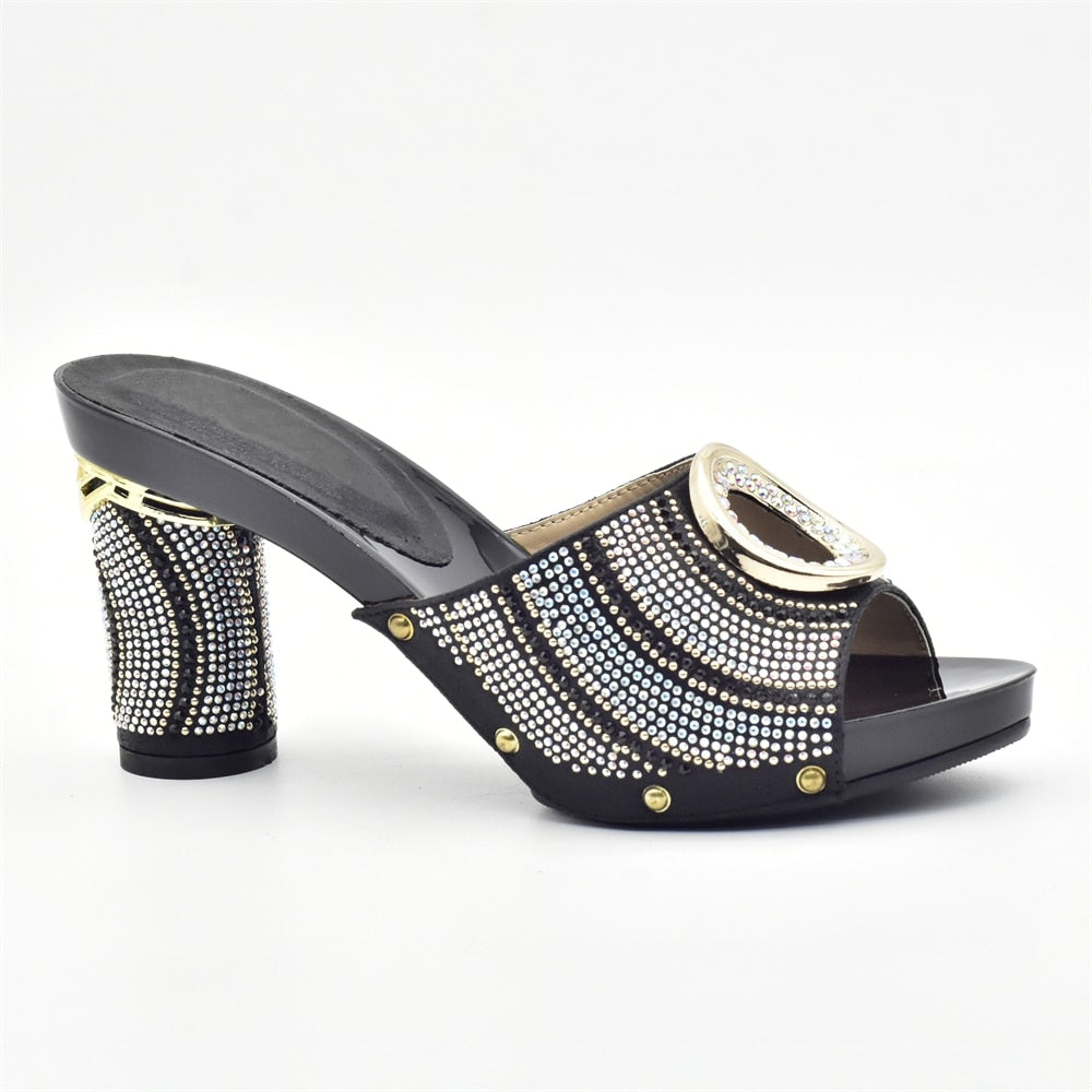 Amelie Crystal Sequin Mule Sandal Slippers