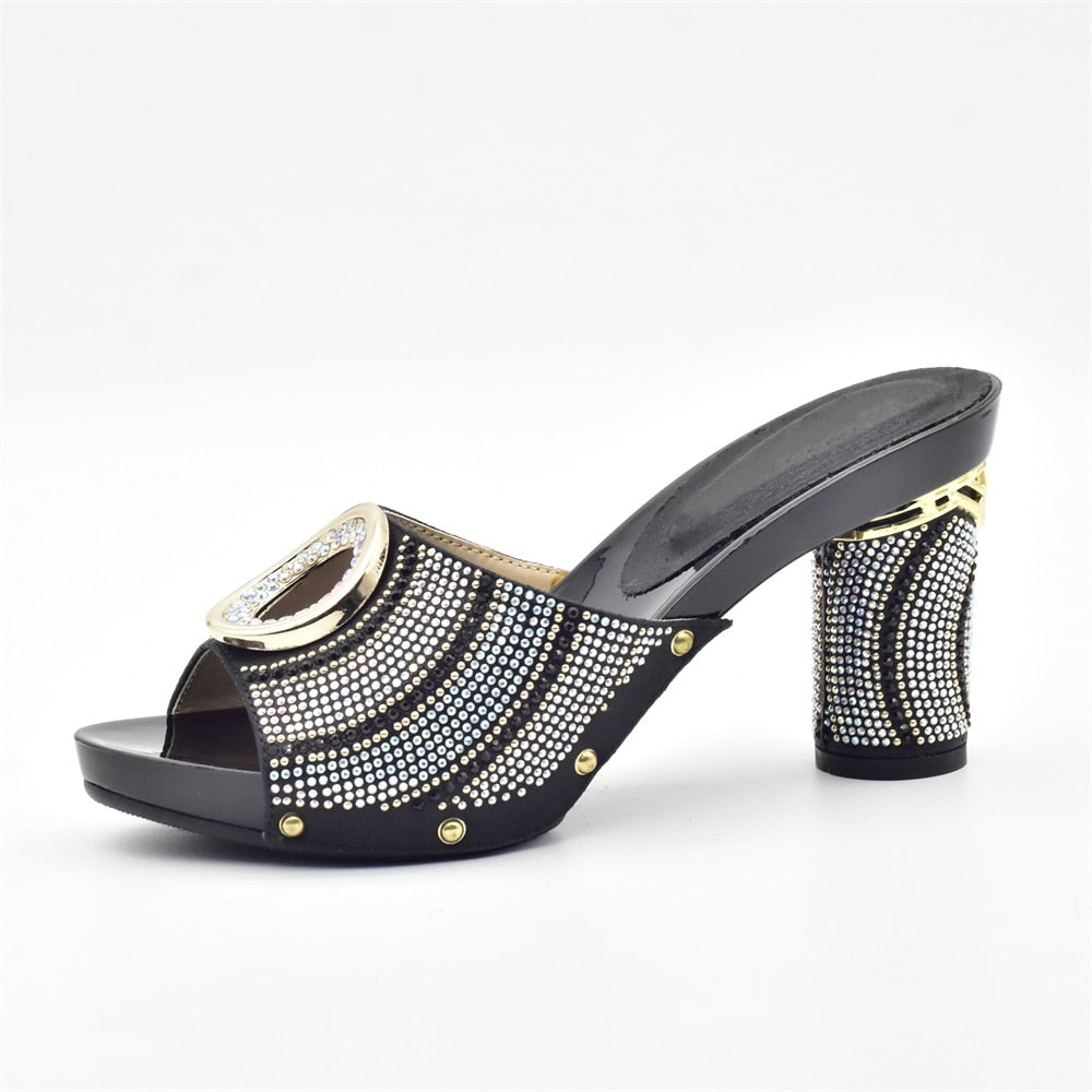 Amelie Crystal Sequin Mule Sandal Slippers