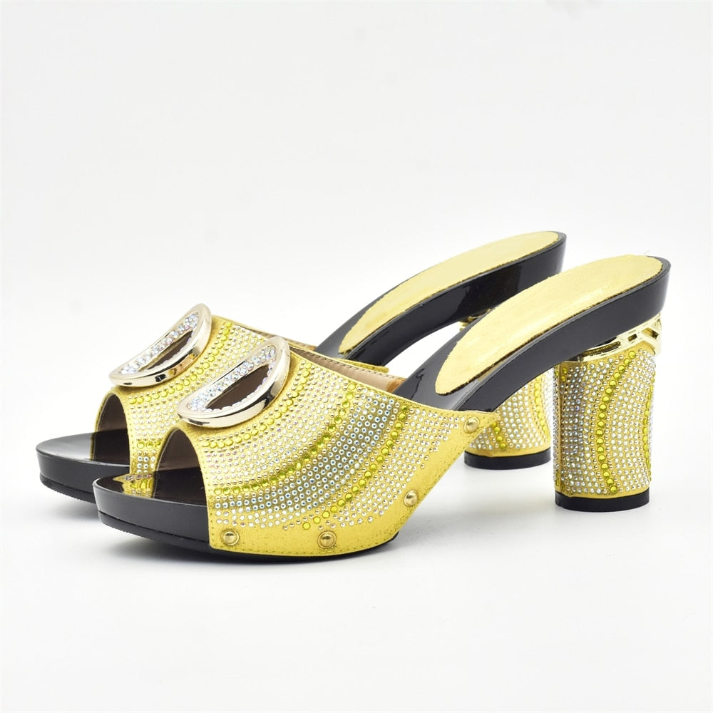 Amelie Crystal Sequin Mule Sandal Slippers