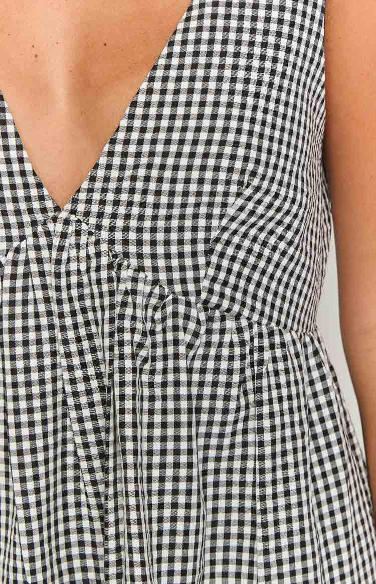Venice Black Gingham Mini Dress