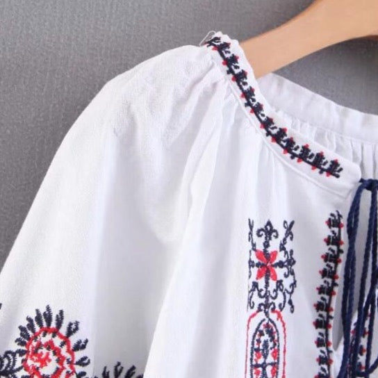 Angkasa Folk Embroidery Tassel Blouse - 3 Colors