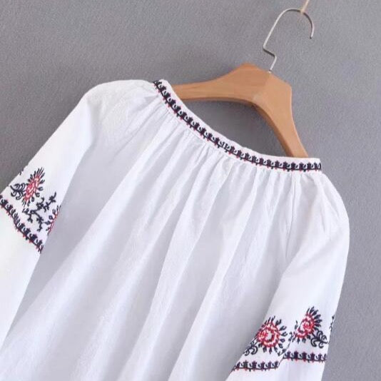 Angkasa Folk Embroidery Tassel Blouse - 3 Colors
