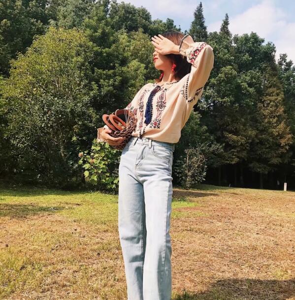 Angkasa Folk Embroidery Tassel Blouse - 3 Colors