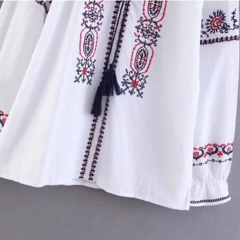 Angkasa Folk Embroidery Tassel Blouse - 3 Colors