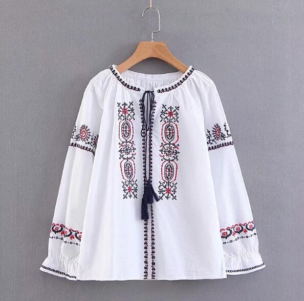 Angkasa Folk Embroidery Tassel Blouse - 3 Colors