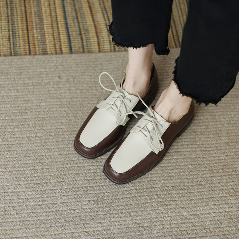 Anica Two Tone Derby Loafers - 2 Colors