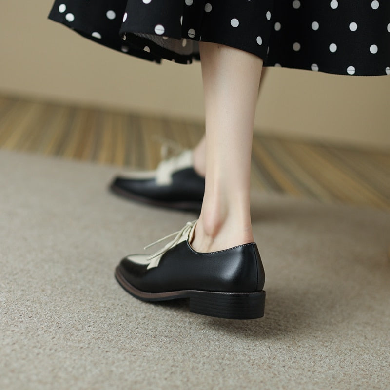 Anica Two Tone Derby Loafers - 2 Colors