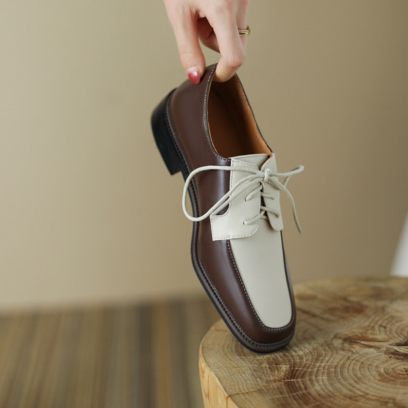 Anica Two Tone Derby Loafers - 2 Colors