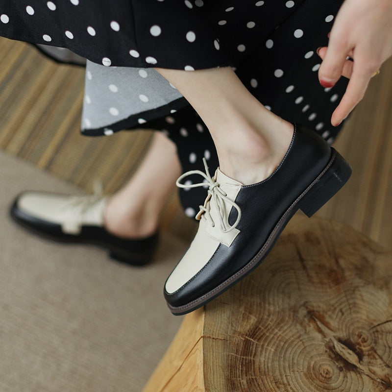 Anica Two Tone Derby Loafers - 2 Colors