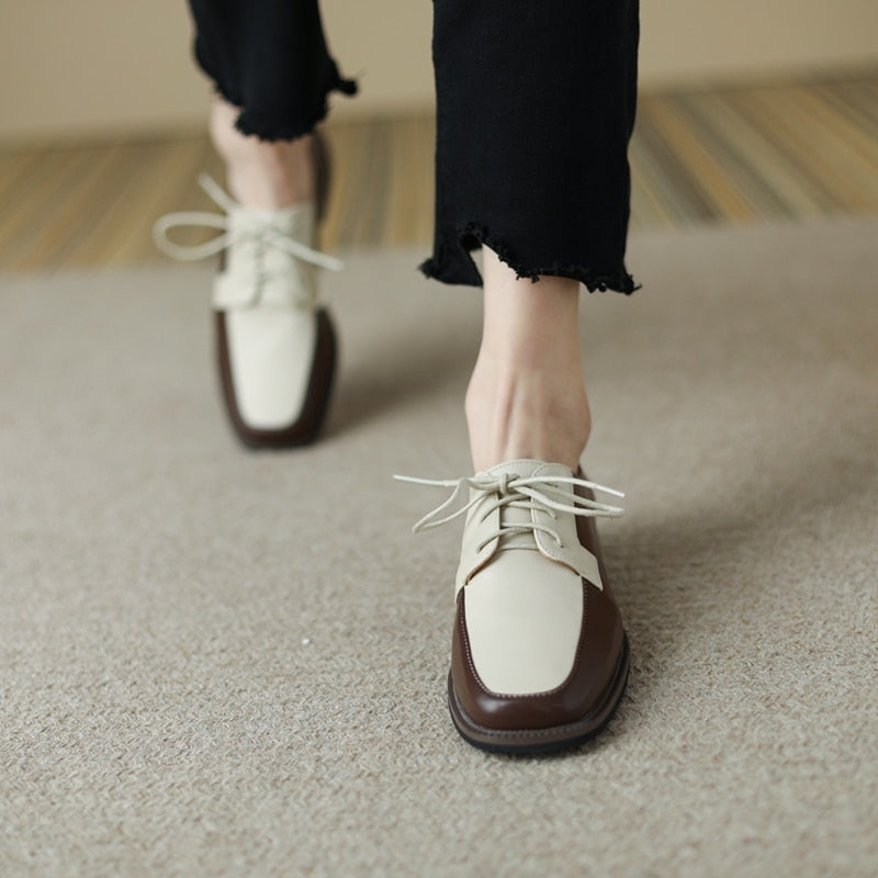 Anica Two Tone Derby Loafers - 2 Colors