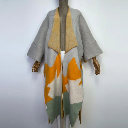 Aniela Color Patchworks Wool Blanket Coats - 7 Colors