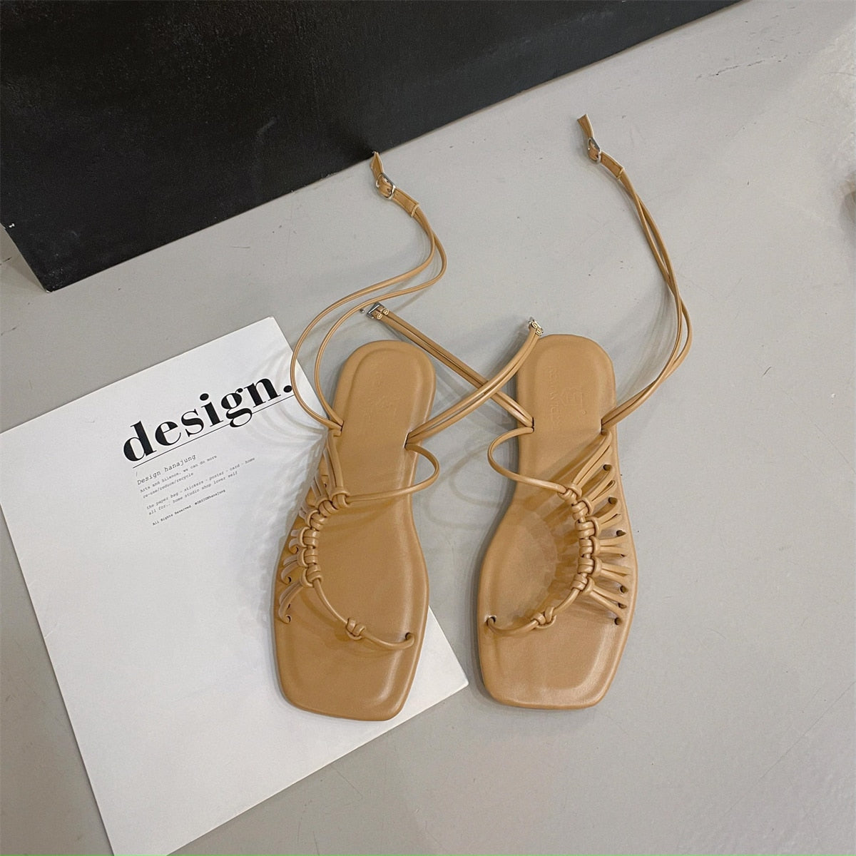 Anka Side Wrap Gladiator Slipper Sandals - 2 Colors