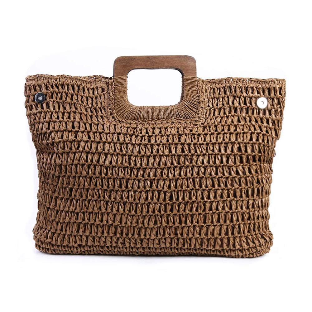 Annabelle Square Straw Shopper Bags - 2 Colors
