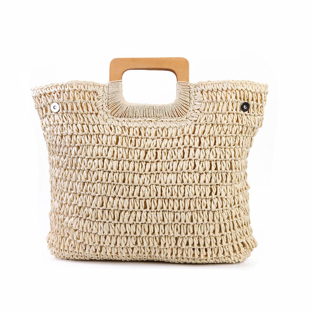 Annabelle Square Straw Shopper Bags - 2 Colors