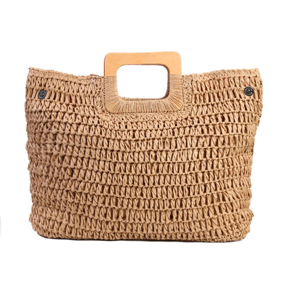 Annabelle Square Straw Shopper Bags - 2 Colors