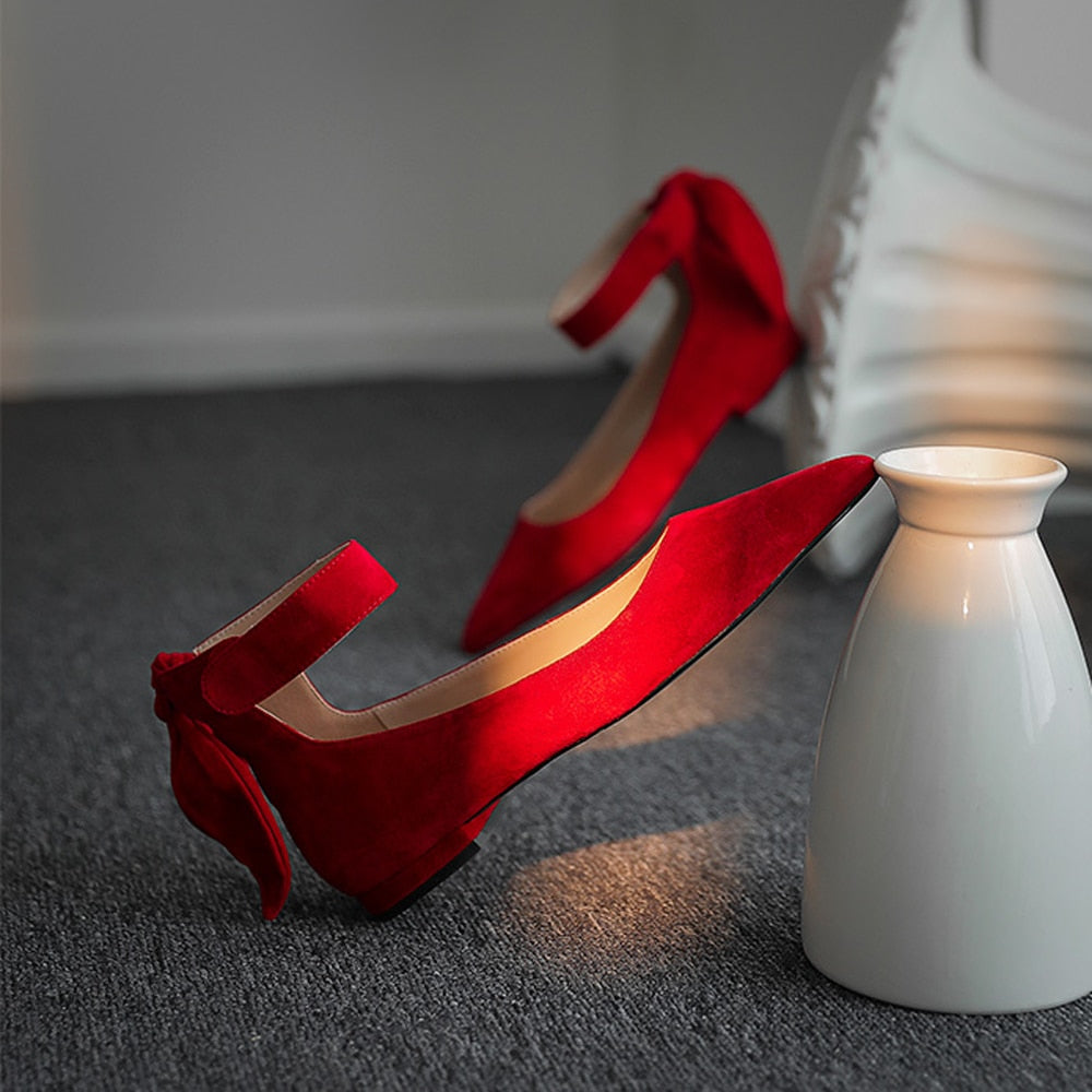 Anouke Faux Suede Mary Jane Flats - 2 Colors