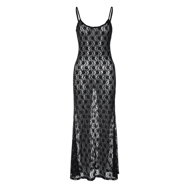 Aria See Through Lace Tank Dress - 2 Colors