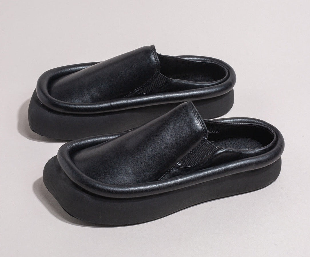Arma Minimalist Faux Leather Slippers - 3 Colors