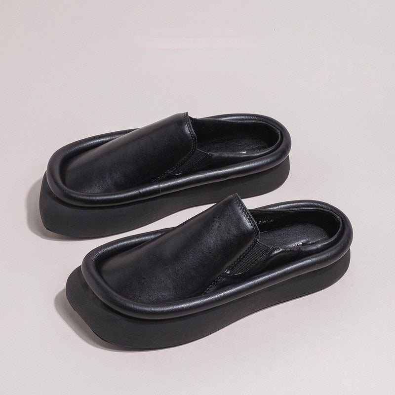 Arma Minimalist Faux Leather Slippers - 3 Colors