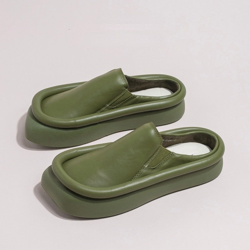Arma Minimalist Faux Leather Slippers - 3 Colors