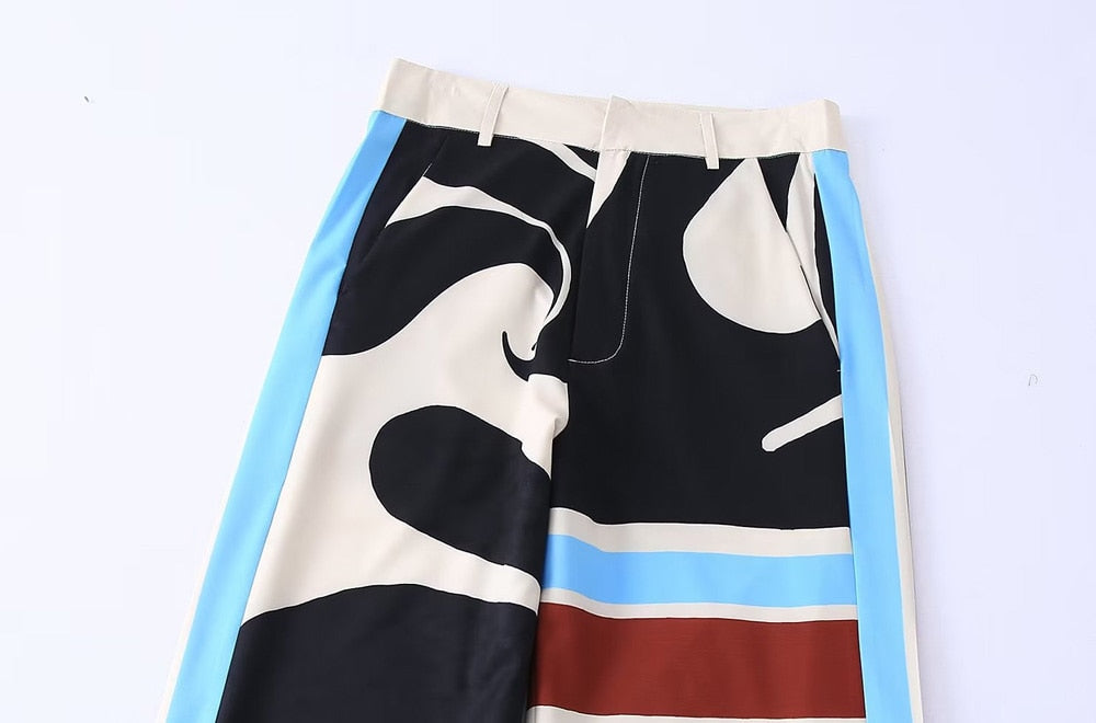 Art Prints Tunic Top / Wide Leg Pants