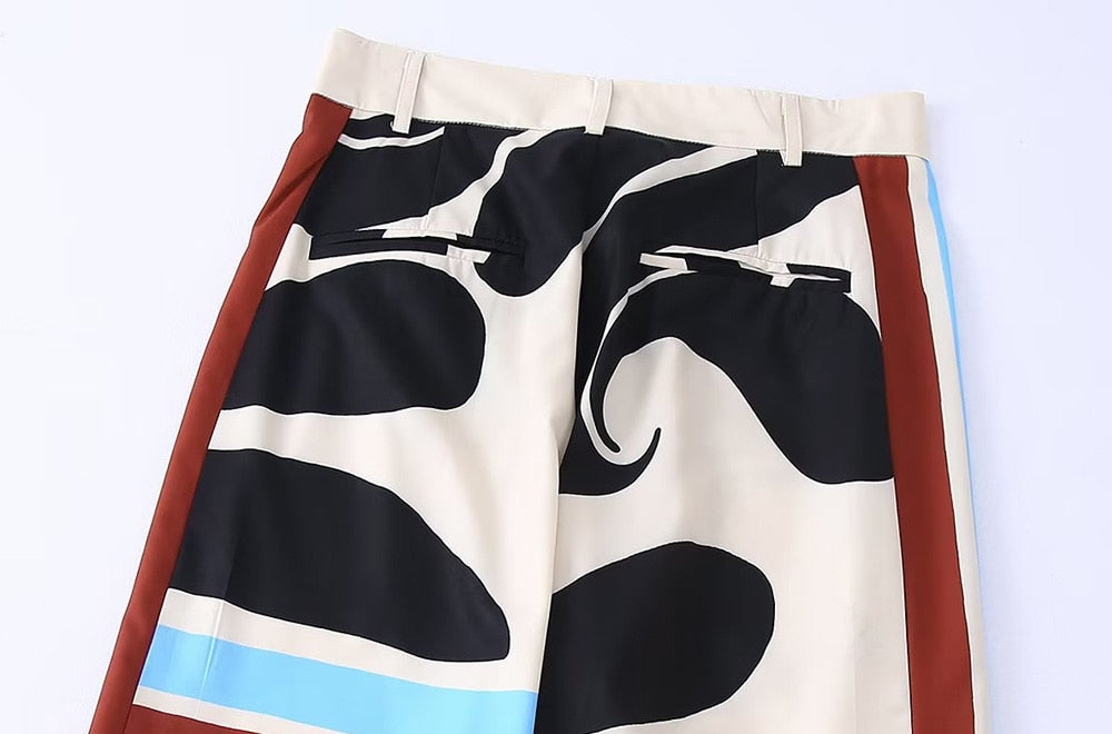 Art Prints Tunic Top / Wide Leg Pants