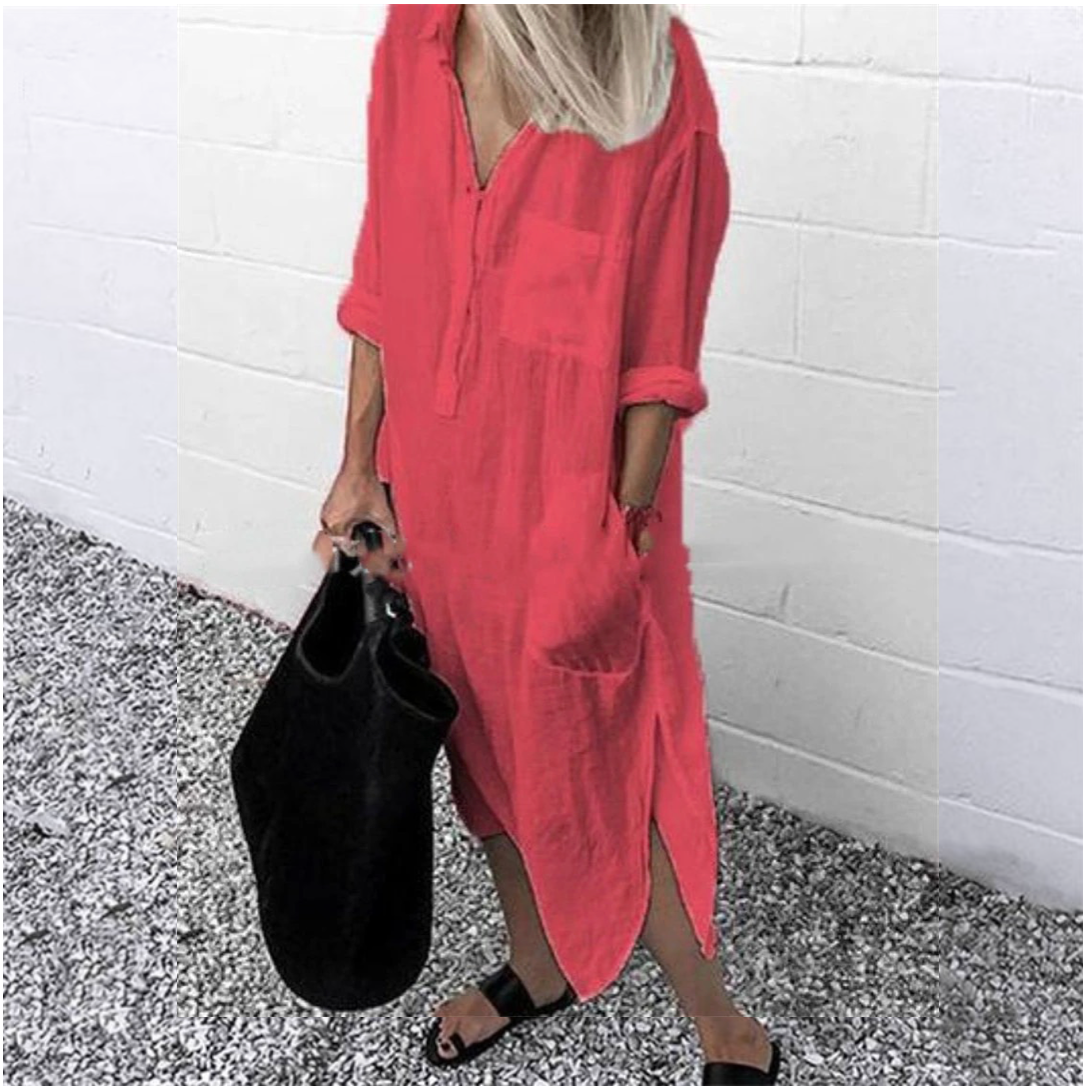 Arya Washed Cotton Casual Shirt Dress