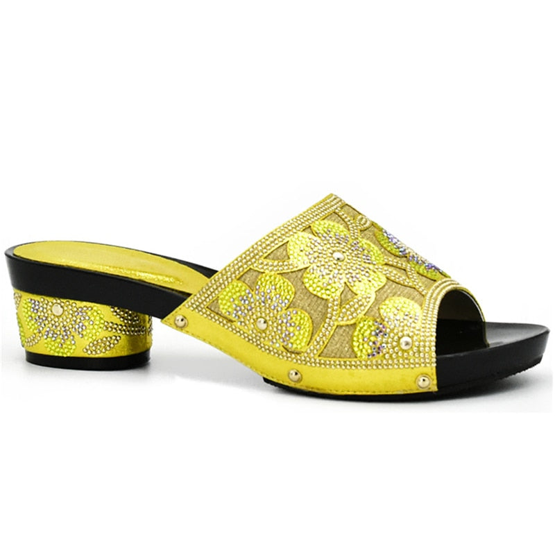 Aura Flower Sequin Mule Sandal Slippers