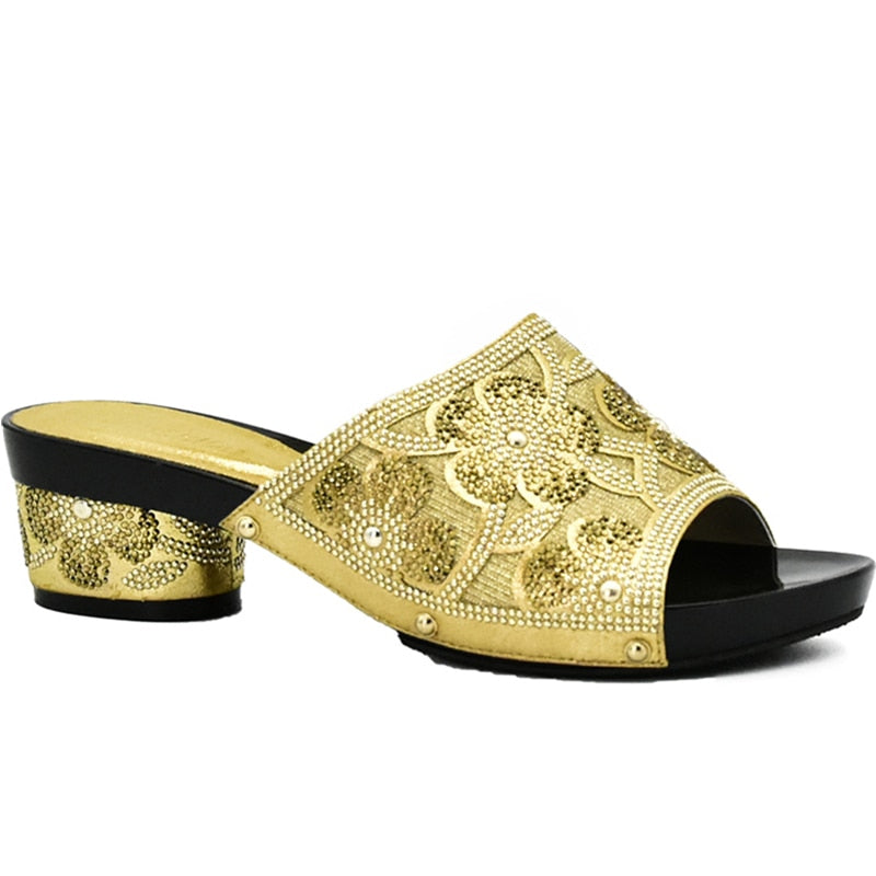 Aura Flower Sequin Mule Sandal Slippers