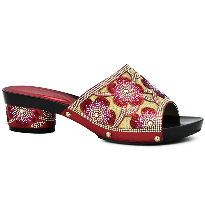 Aura Flower Sequin Mule Sandal Slippers