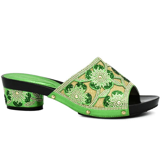Aura Flower Sequin Mule Sandal Slippers