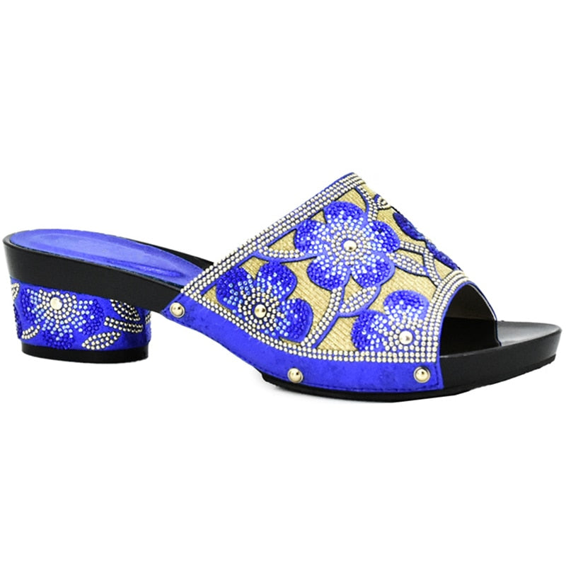 Aura Flower Sequin Mule Sandal Slippers