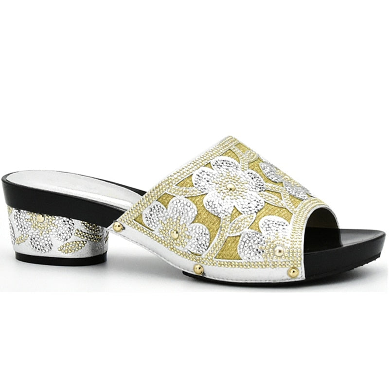 Aura Flower Sequin Mule Sandal Slippers