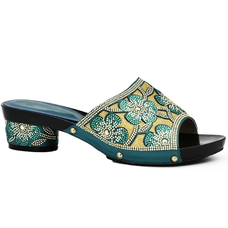 Aura Flower Sequin Mule Sandal Slippers