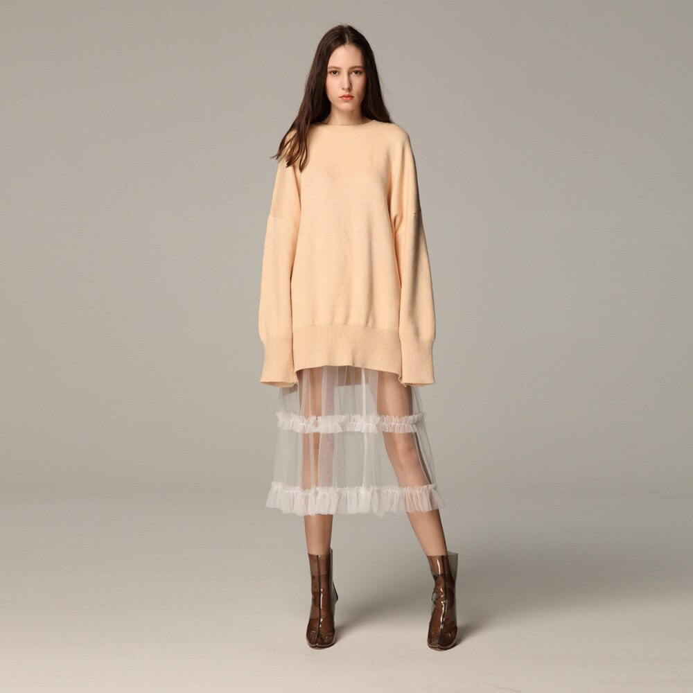 Aurelia Lace and Tulle Midi Skirt