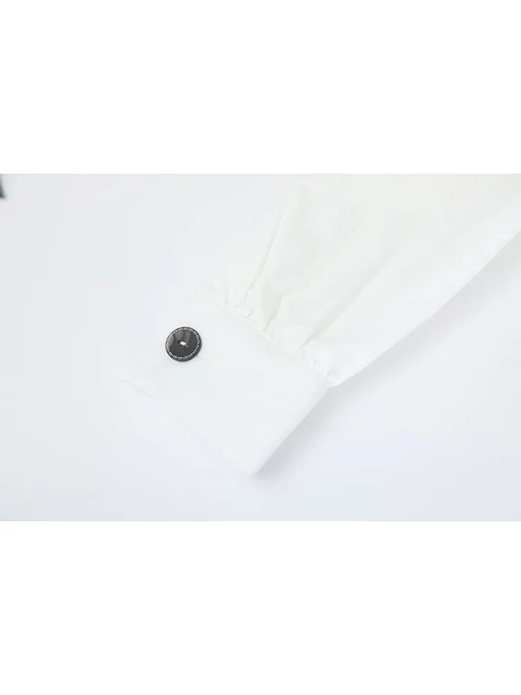 Aveline Checks Vest Patchwork Ruffle Shirt Blouse