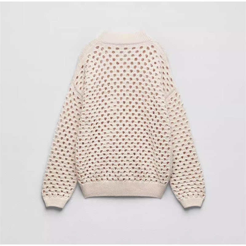 Aya Crochet Knit Bomber Jacket